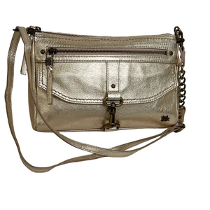 The Sak Ventura gold leather crossbody bag dog clip